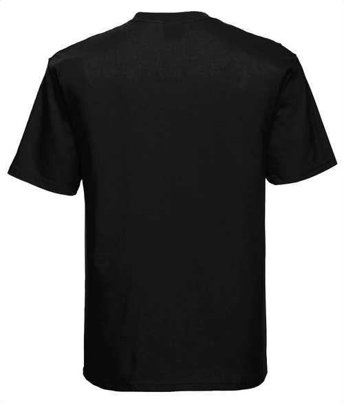 Black t-shirt on a white background